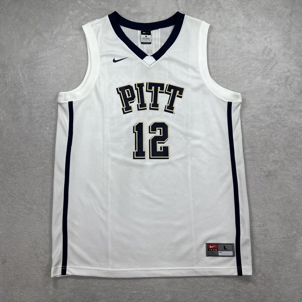 Pittsburgh Jersey Mens Large White NCAA Basketball College 12 Nike Pitt